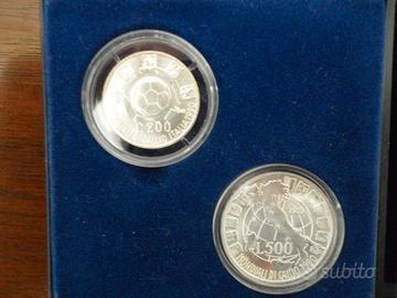 Dittico Monete Argento Mondiali Calcio 1990