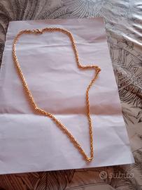 Collana acciaio dorata