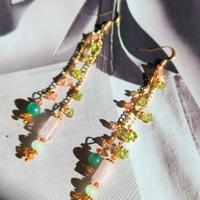 Orecchini etnici quarzo rosa