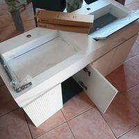 Lavandino doppia vasca con mobile 120 cm