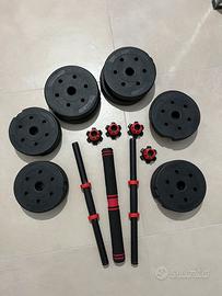 Attrezzatura fitnes - Set manubri + bilancere