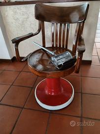 sedia barbiere antica da collezione vintage 