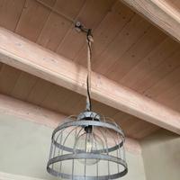 Lampadario ferro corda, country chic