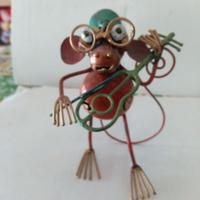 Scimmia con chitarra in metallo decorazione