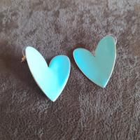orecchini in acciaio dorato cuori azzurro Tiffany