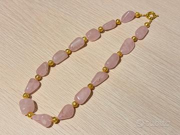 Collana in quarzo rosa