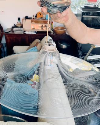 Lampadario vintage in vetro Murano