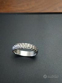  Fedina diamantata in oro bianco 18 K 