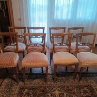 8 sedie in noce stile Luigi Filippo
