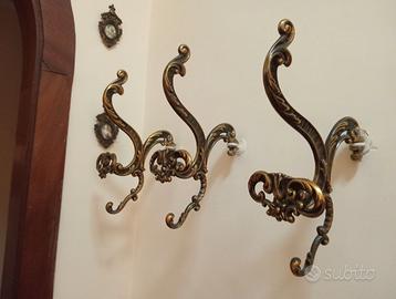 Tre Appendiabiti usati anni 70, in ferro battuto,