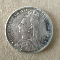 Moneta da uno scellino inglese risalente al 1889