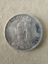 Moneta da uno scellino inglese risalente al 1889