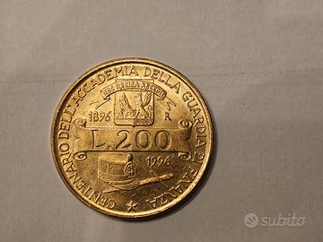 200 Lire 1996 Centenario Accademia Guardia finanza