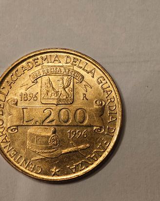 200 Lire 1996 Centenario Accademia Guardia finanza