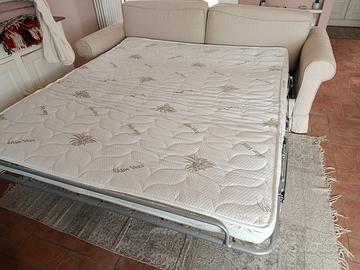 Divano letto in lino beige