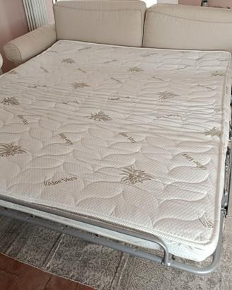 Divano letto in lino beige