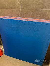 7x Tatami Rosso/Blu 2cm Karatè - Nuovo