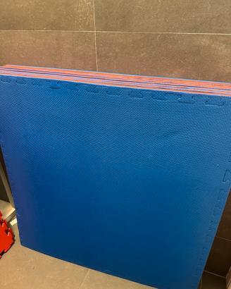 7x Tatami Rosso/Blu 2cm Karatè - Nuovo