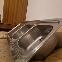 Lavandino doppia vasca in acciaio inox marca Recor