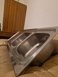 Lavandino doppia vasca in acciaio inox marca Recor