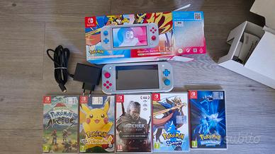 Switch lite limite edition+presa+sd 32gb+5 giochi