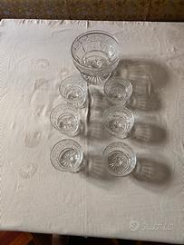 Zuppiera in cristallo con 6 coppe