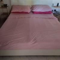 Letto a contenitore in pelle bianco