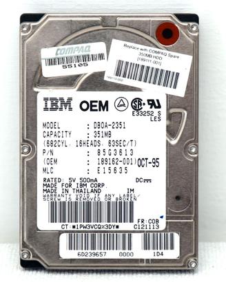 Hard Disk 2.5" 351 Mb IDE - IBM DBOA-2351