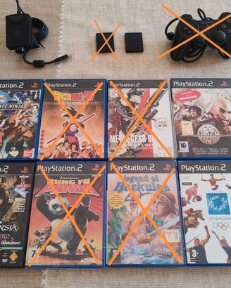 Lotto 4 videogiochi Ps2 PlayStation + accessori
