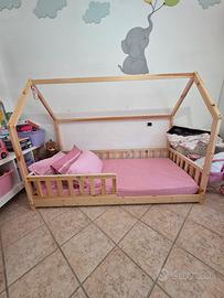 Letto basso completo in legno