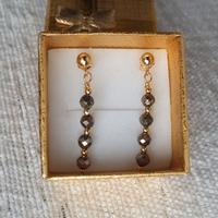 Orecchini in argento 925 placcati in oro e pirite 