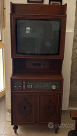 mobile TV/radio vintage in legno