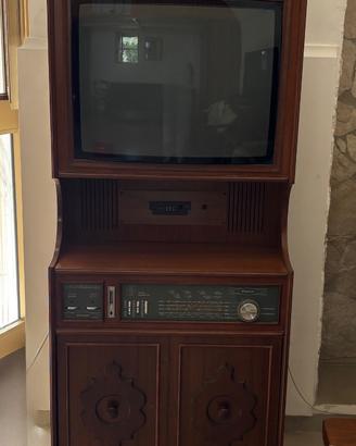 mobile TV/radio vintage in legno