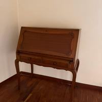 Mobile ribalta scrivania in legno vintage antico