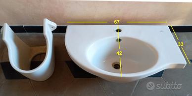 lavabo angolare asimmetrico