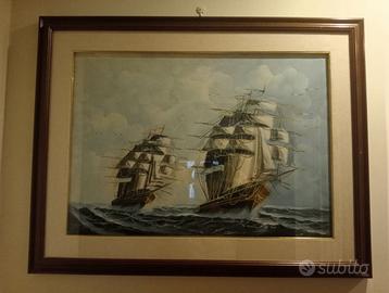 Quadro grande con velieri – Dipinto scena marina