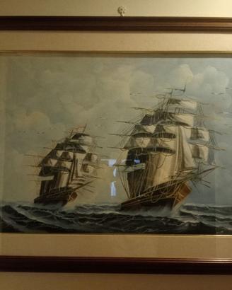 Quadro grande con velieri – Dipinto scena marina