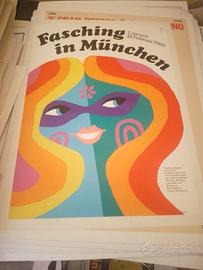 manifesto poster pubblicitario fasching munchen