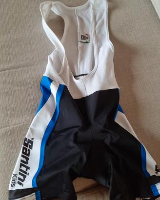Salopette corta ciclismo taglia 11-12 anni, XS.
