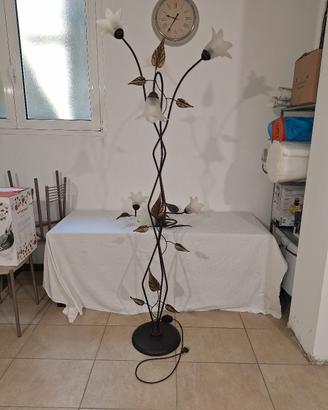 Set lampade vintage floreali piantana e lampadario