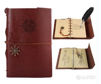 Diario taccuino Viaggio Pelle Vintage anelli A5