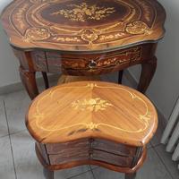Tavolini vintage legno intarsiato