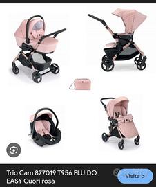 trio passeggino CAM fluido cuori nuovissimo 