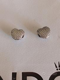 due clip pandora vintage cuore pavé 