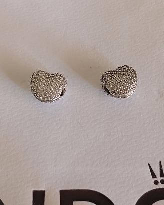due clip pandora vintage cuore pavé 