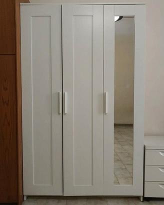 Armadio 3 ante con specchio IKEA BRIMNES - Bianco