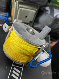 Reel in acciaio con vite e sagola maggiore di 100m