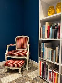 Poltrona con poggiapiedi anni 60