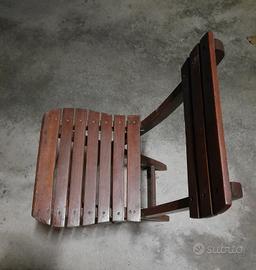  Coppia  sedie  pieghevoli  in legno - vintage 