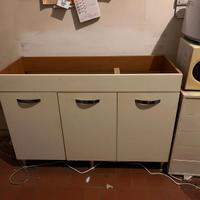 sottolavello e lavello d'acciaio 2 vaschette